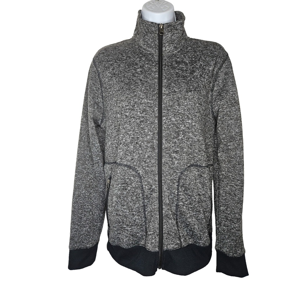 Sonoma Zip Up Jacket Gray Marled Fleece Womens Small Casual Cozy